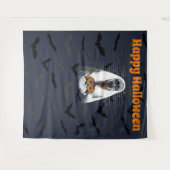 Prettig Halloween Spelonkachtige Geest en Pompoen Wandkleed (Voorkant (horizontaal))