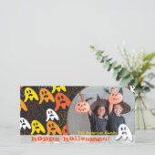 Prettig Halloween Spelunkende Geesten Kinderfoto Feestdagenkaart (Staand voorkant)