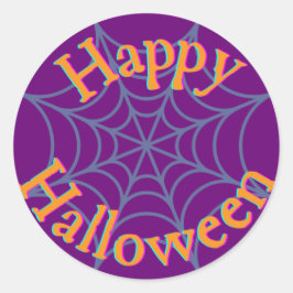 Prettig Halloween Spinnenweb Ronde Sticker