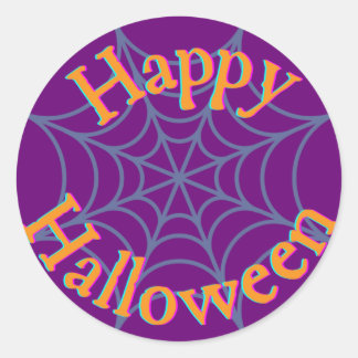 Prettig Halloween Spinnenweb Ronde Sticker