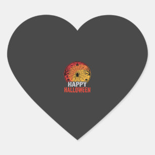 Prettig Halloween Spinnenweb Vectorontwerp Hart Sticker