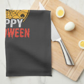Prettig Halloween Spinnenweb Vectorontwerp Theedoek (Quarter Fold)