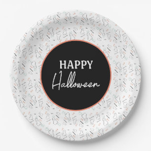 Prettig Halloween Spoken Candy Hand Lettering Dood Papieren Bordje