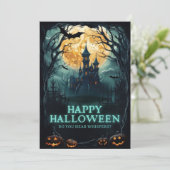 Prettig Halloween Spoken Huis Feestdagenkaart (Staand voorkant)