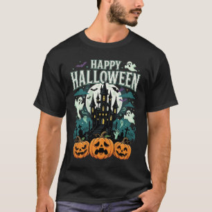 Prettig Halloween Spoken Kasteel spoken en Pompoen T-shirt