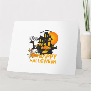 Prettig Halloween Spoken Pompoen Geest Huis Mannen Kaart