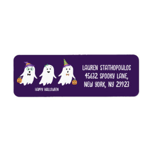 Prettig Halloween Spoken Treiterende Geesten Etiket