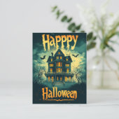 Prettig Halloween Spokenhuis Feestdagenkaart (Staand voorkant)
