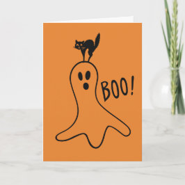 Prettig Halloween Spokenkabouter Zwarte Kat Schatt Kaart