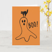 Prettig Halloween Spokenkabouter Zwarte Kat Schatt Kaart (Gele Bloem)