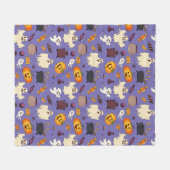 Prettig Halloween Spokenst Verschrikkelijke Paars Fleece Deken (Voorkant (Horizontaal))