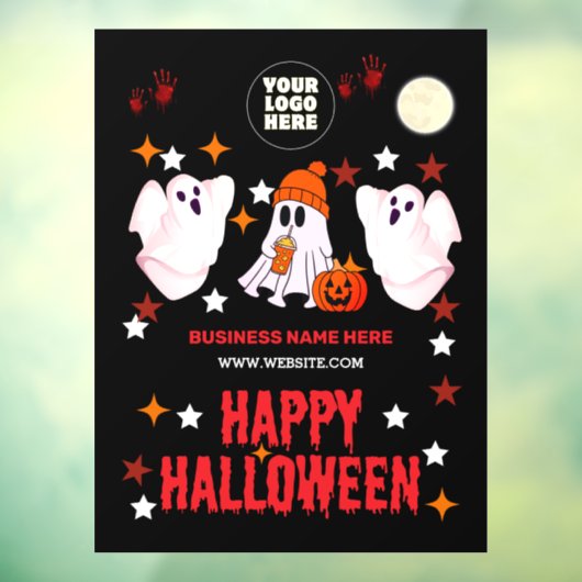 Prettig Halloween Spokenstoren Aangepaste Griezeld Raamsticker (Vel 3)