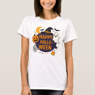 Prettig Halloween Spokerige Nacht . Grappige Pompo T-shirt