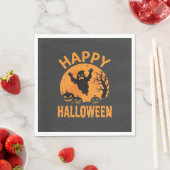 Prettig Halloween Spook Pompoen Vector Ontwerp Servet (Insitu)