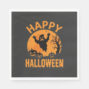 Prettig Halloween Spook Pompoen Vector Ontwerp Servet