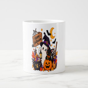 Prettig Halloween Spook & Zwarte Kat Pompoen Grote Koffiekop