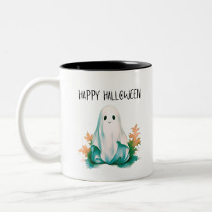 Prettig Halloween Spookachtig Halloween Plezier Ha Tweekleurige Koffiemok