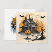 prettig Halloween spookhuis Feestdagenkaart (Voorkant / Achterkant)
