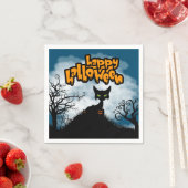 Prettig Halloween Spookkat Feestje Servet (Insitu)