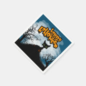Prettig Halloween Spookkat Feestje Servet (Hoek)