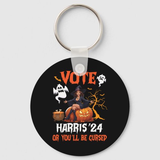 Prettig Halloween Stem Harris 2024 Of Anders B Sleutelhanger (Voorkant)