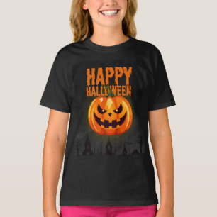 Prettig Halloween SVG PNG PDF Glowende Pompoen Gri T-shirt
