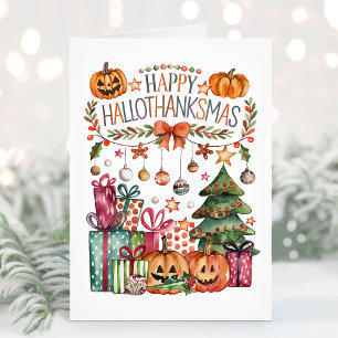 Prettig Halloween, Thanksgiving Kerstkaart Feestdagen Kaart