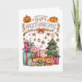 Prettig Halloween, Thanksgiving Kerstkaart Feestdagen Kaart (Voorkant)