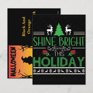 Prettig Halloween Thanksgiving Kerstvakantie Feestdagenkaart