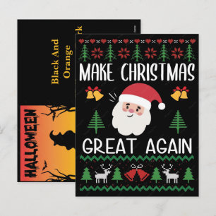 Prettig Halloween Thanksgiving Kerstvakantie Feestdagenkaart