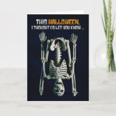 Prettig Halloween Tot Over Zijn Oren Skelet Feestdagen Kaart (Voorkant)