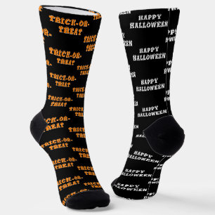 Prettig Halloween Trick or Treat Zwart Oranje Sokken