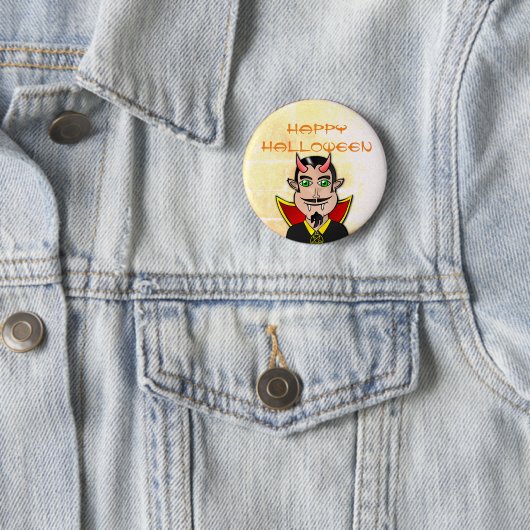 Prettig Halloween / vampier Ronde Button 5,7 Cm (In situ)