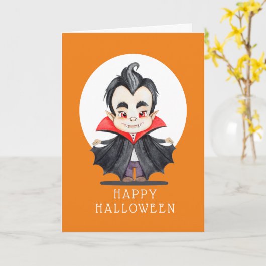 Prettig Halloween - Vampierkaart Kaart (Gele Bloem)