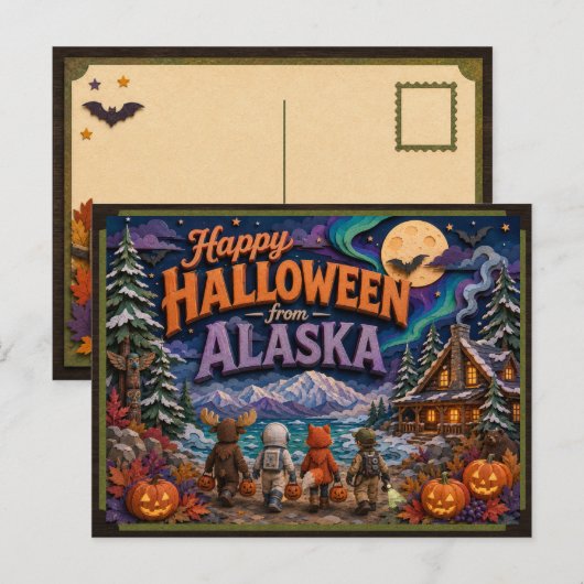 Prettig Halloween van Alaska Kids Briefkaart (Voorkant / Achterkant)