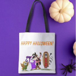 Prettig Halloween van bosdieren Tote Bag