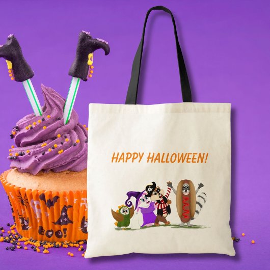 Prettig Halloween van bosdieren Tote Bag