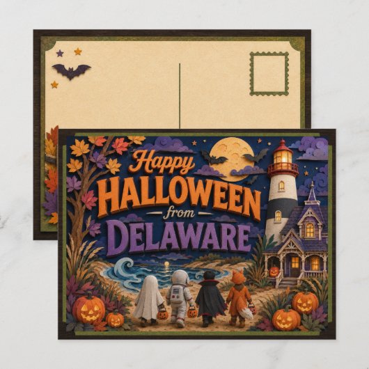 Prettig Halloween van Delaware Kinderen Briefkaart (Voorkant / Achterkant)