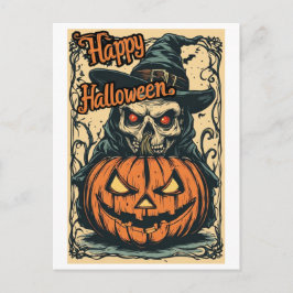 Prettig Halloween van een tovenares op een Feestdagenkaart