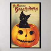 Prettig Halloween van Ellen Clapsaddle, Vintage Ka Poster (Voorkant)