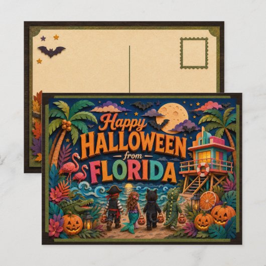 Prettig Halloween van Floridavriendjes Briefkaart (Voorkant / Achterkant)