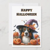 Prettig Halloween van hond Cute Flat Vakantiewensk Feestdagenkaart (Voorkant)