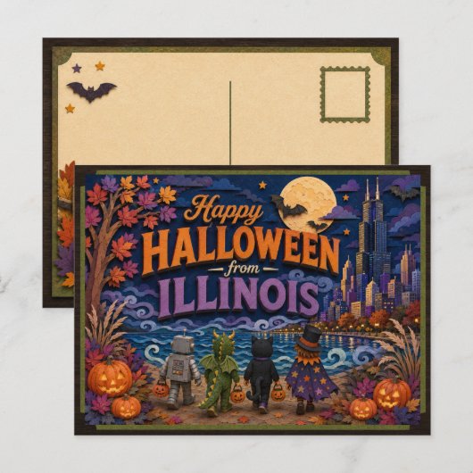 Prettig Halloween van Illinois Kids Briefkaart (Voorkant / Achterkant)