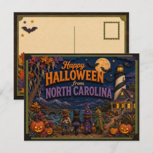 Prettig Halloween van kinderen uit North Carolina Briefkaart