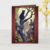 Prettig Halloween van Kitty Card Kaart (Gele Bloem)