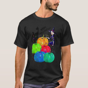 Prettig Halloween van lieve heks en zwarte kat T-shirt