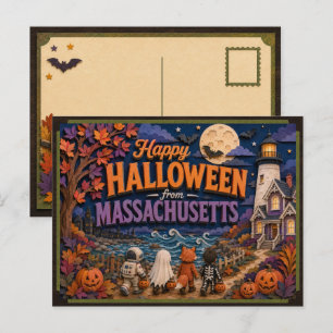 Prettig Halloween van Massachusetts Kids Briefkaart