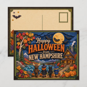 Prettig Halloween van New Hampshire Kinderen Briefkaart