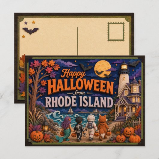 Prettig Halloween van Rhode Island Kinderen Briefkaart (Voorkant / Achterkant)