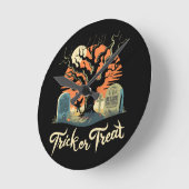 Prettig Halloween van uw grappige kerkhof! Ronde Klok (Hoek)